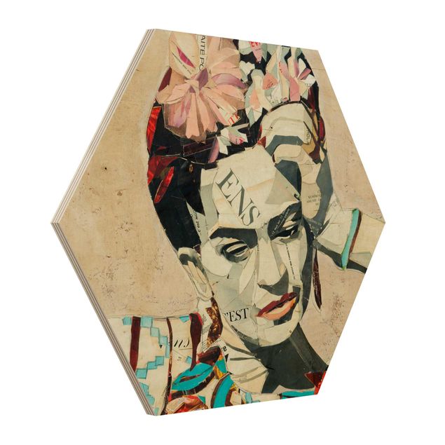 Tableaux en bois Frida Kahlo - Collage No.1