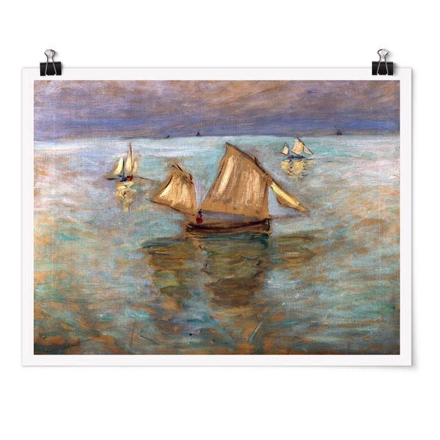 Tableau bord de mer Claude Monet - Bateaux de pêche près de Pourville