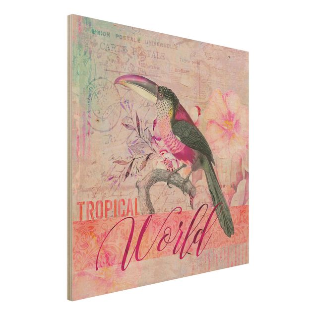 Déco mur cuisine Collage vintage - Monde Tropical Tucan