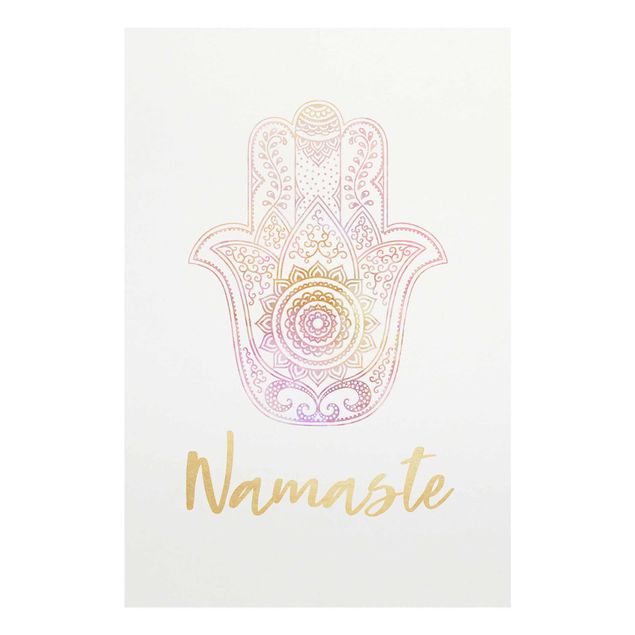 Tableaux Illustration de la main de Fatma Namaste Gold Light Pink