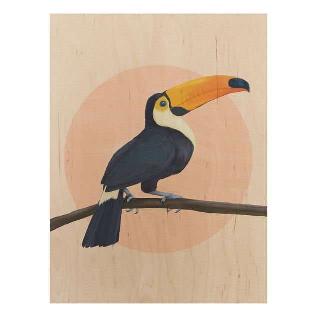 Tableaux Illustration Oiseau Toucan Peinture Pastel