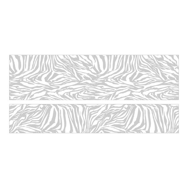 Papier adhésif pour meuble IKEA - Malm lit 160x200cm - Zebra Design Light Grey Stripe Pattern