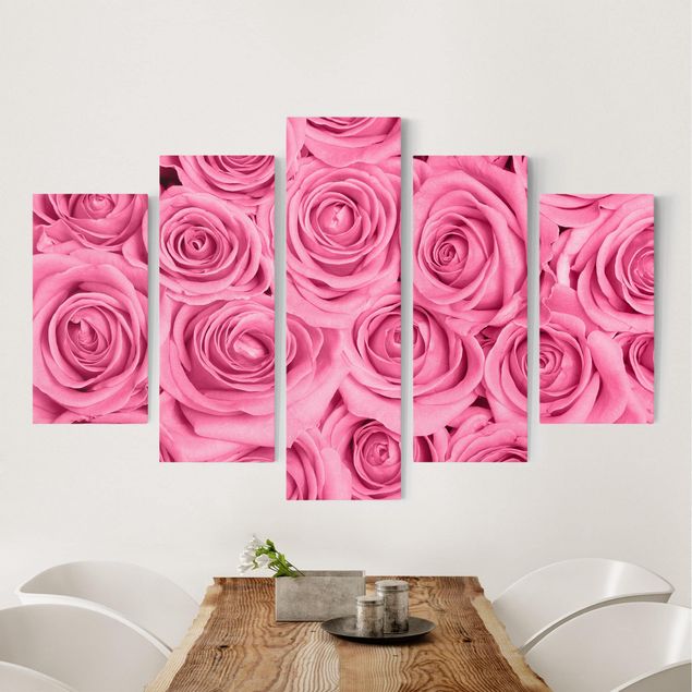 Déco mur cuisine Roses roses