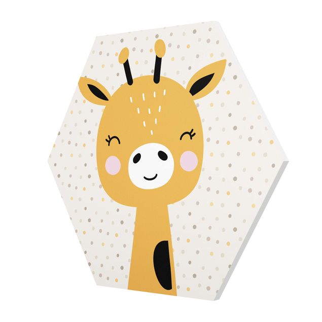 Tableau couleur jaune Bébé Girafe