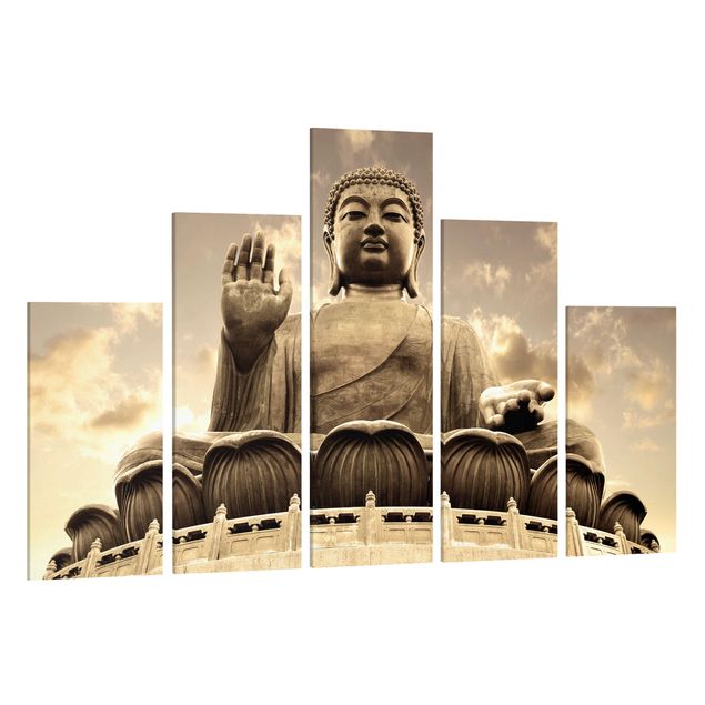 Tableaux modernes Grand Bouddha Sépia