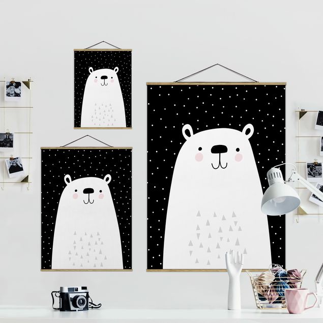 Tableaux noir et blanc Zoo à motifs - Ours polaire