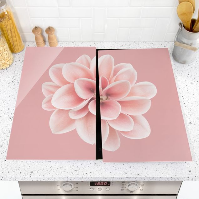 Cache plaques de cuisson fleurs Fleur Dahlia Rose Blush Centré