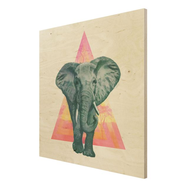 Tableaux de Laura Graves Illustration Elephant Front Triangle Painting