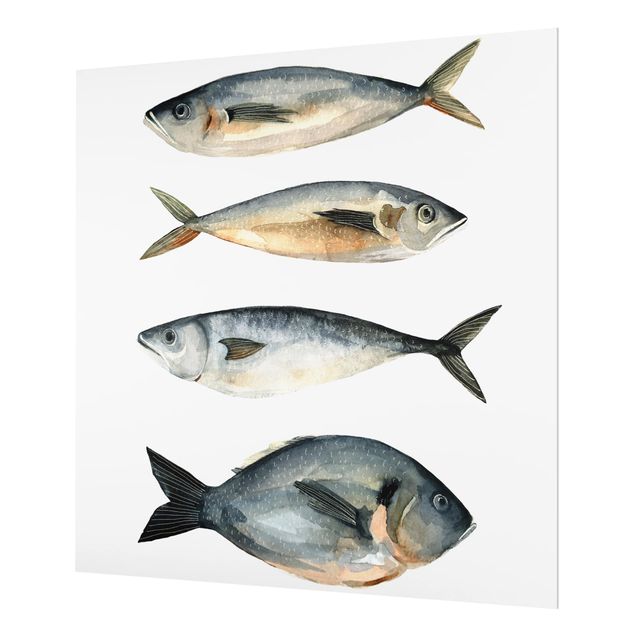 Fond de hotte - Four Fish In Watercolor I
