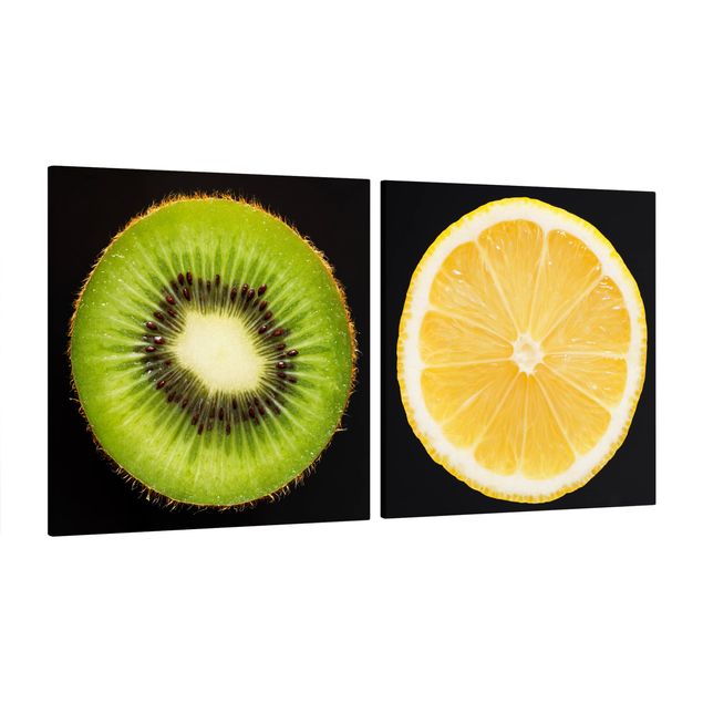 Tableaux fruits Gros plan sur le citron et le kiwi