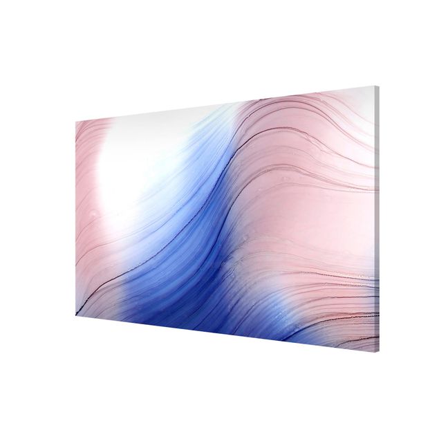 Tableaux abstraits Mottled Colours Blue With Light Pink
