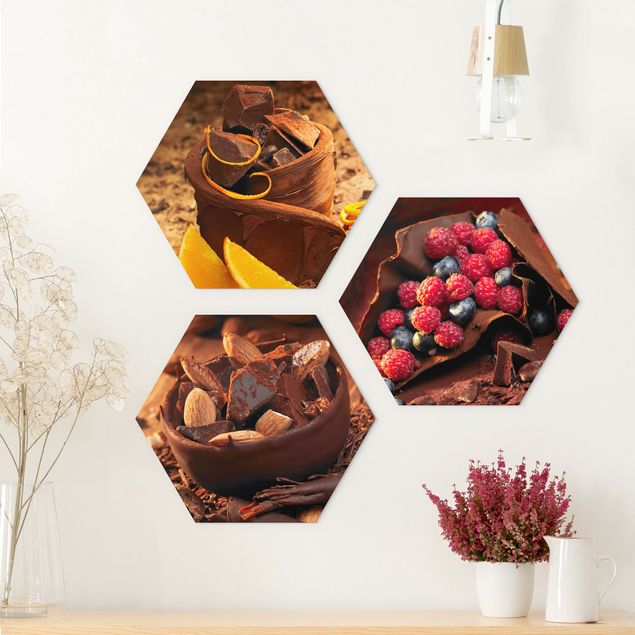Déco murale cuisine Chocolat avec fruits et amandes