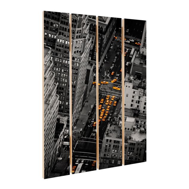 Impression sur bois - Taxi Lights Manhattan