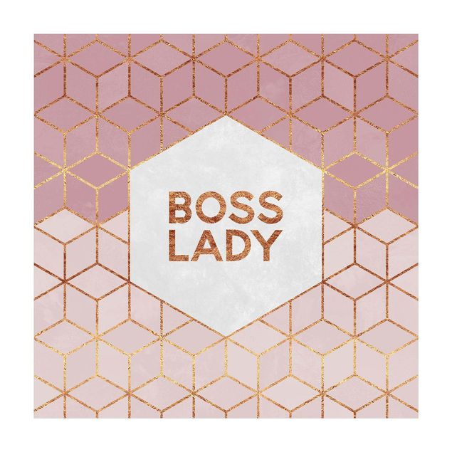 tapis motif abstrait Boss Lady Hexagones en Rose