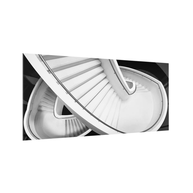 Fonds de hotte - Black And White Architecture Of Stairs - Format paysage 2:1