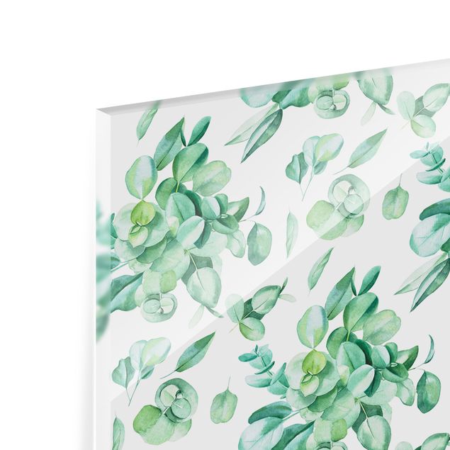 Fonds de hotte - Watercolour Eucalyptus Bouquet Pattern - Format paysage 2:1