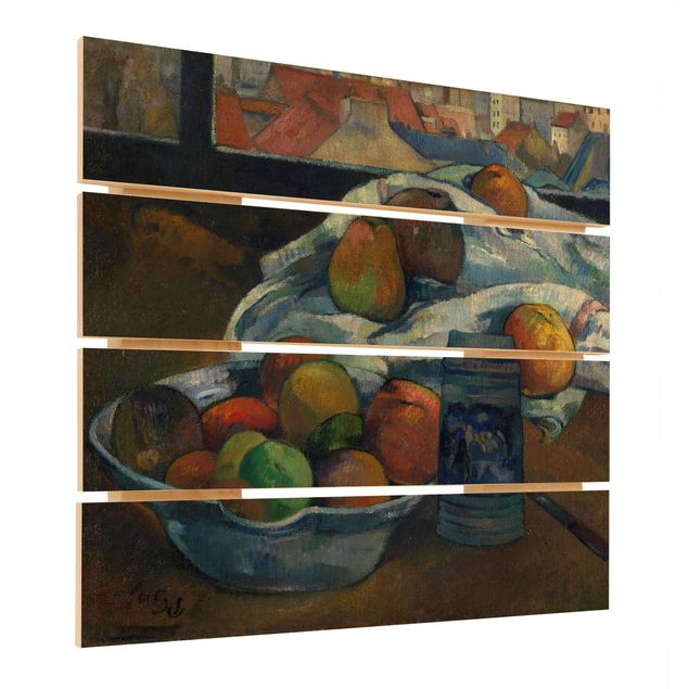 Tableau décoration Paul Gauguin - Bol de fruits et pichet devant une fenêtre