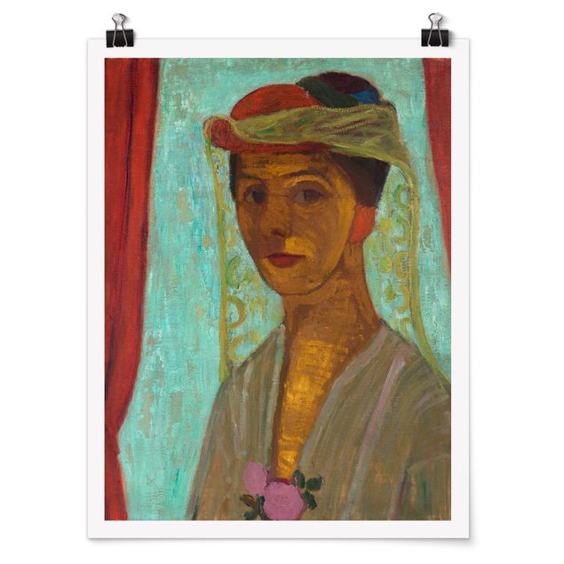 Tableaux modernes Paula Modersohn-Becker - Autoportrait avec un chapeau et une voilette