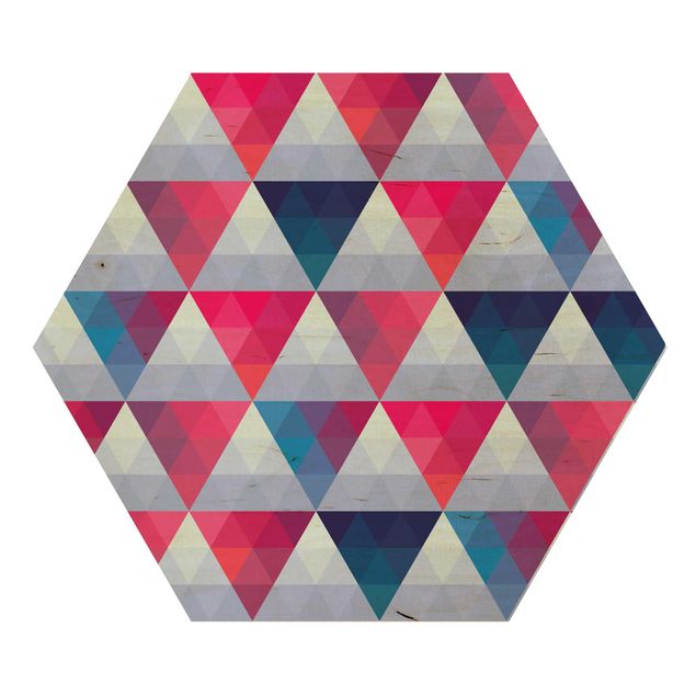 Hexagone en bois - Triangle Pattern Design