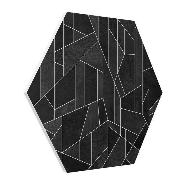 Tableau dessins Aquarelle géométrique noire et blanche