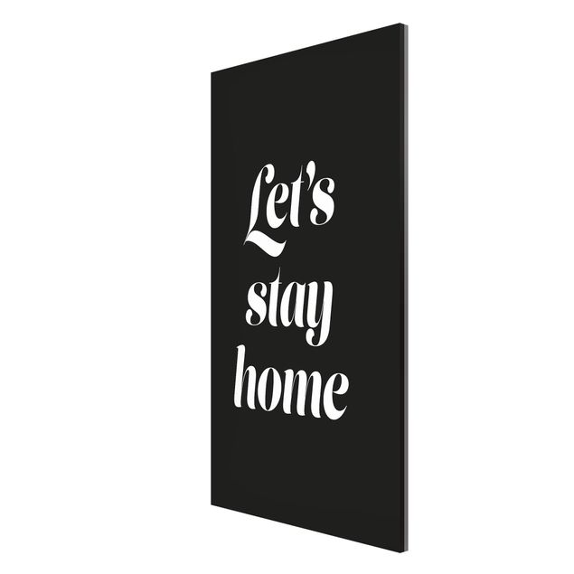 Tableau famille deco Let's stay home Typographie