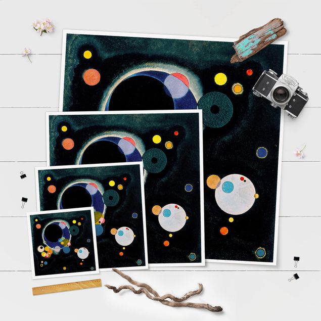 Tableau noir Wassily Kandinsky - Cercles d'esquisses