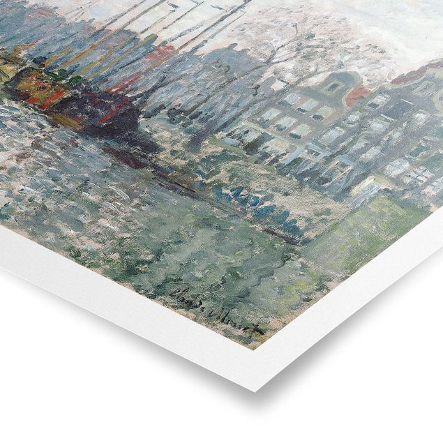 Posters villes Claude Monet - Vue du Prins Hendrikkade et du Kromme Waal à Amsterdam