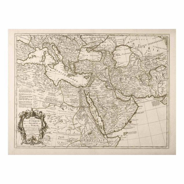 Tableau carte du monde Tableau Vintage Le Moyen Orient