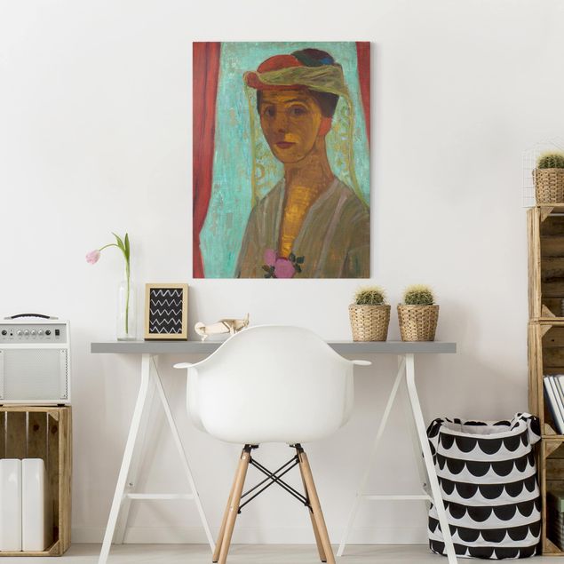 Décoration artistique Paula Modersohn-Becker - Autoportrait avec un chapeau et une voilette