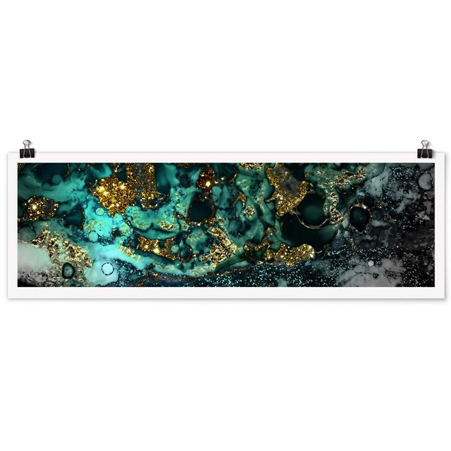Tableau bord de mer Iles de la Mer Dorée Abstraites