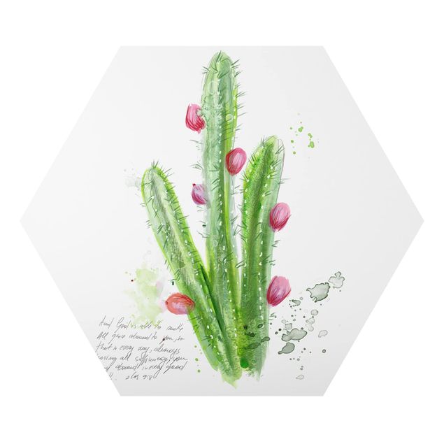 Tableau couleur vert Cactus avec verset biblique II
