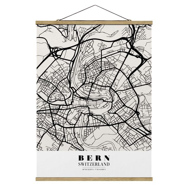 Tableau carte du monde Plan de ville de Berne - Classique