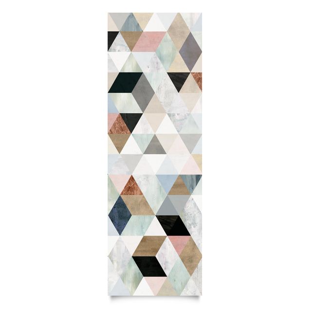 Stickers armoire Mosaïque aquarelle avec Triangles I