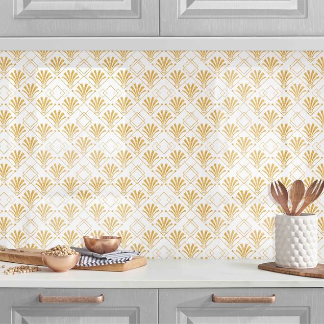 Déco mur cuisine Glitter Optic With Art Deco Pattern In Gold II