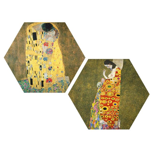 Tableau moderne Gustav Klimt - Baiser et espoir