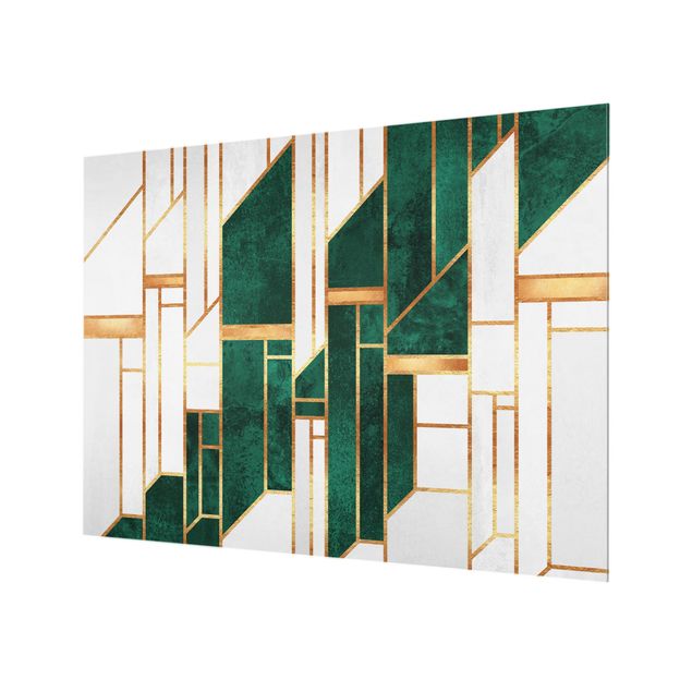 Fonds de hotte - Emerald And gold Geometry  - Format paysage 4:3