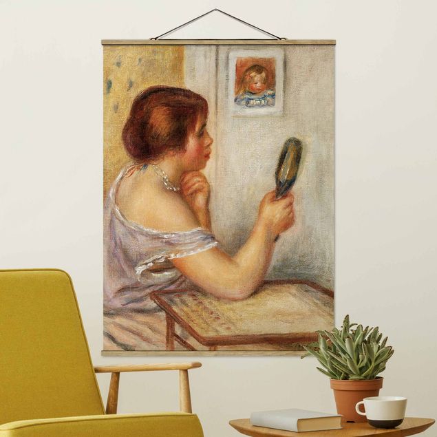 Déco mur cuisine Auguste Renoir - Gabrielle tenant un Miroir ou Marie Dupuis tenant un Miroir avec un Portrait de Coco