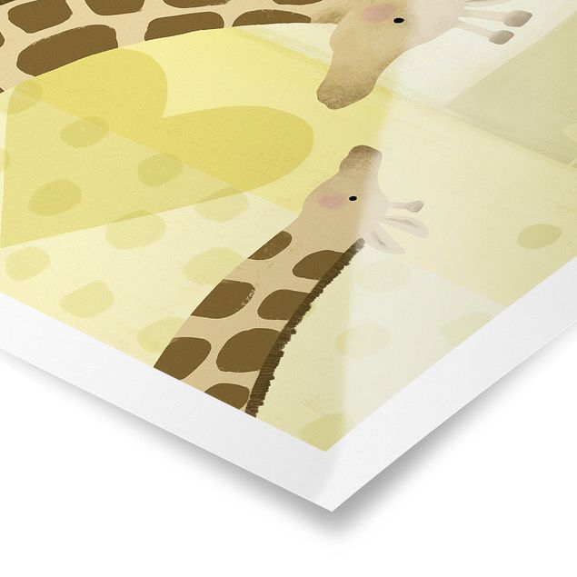 Tableau amour Maman et moi - Girafes