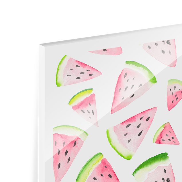 Fonds de hotte - Watercolour Melon Pieces With Frame - Carré 1:1