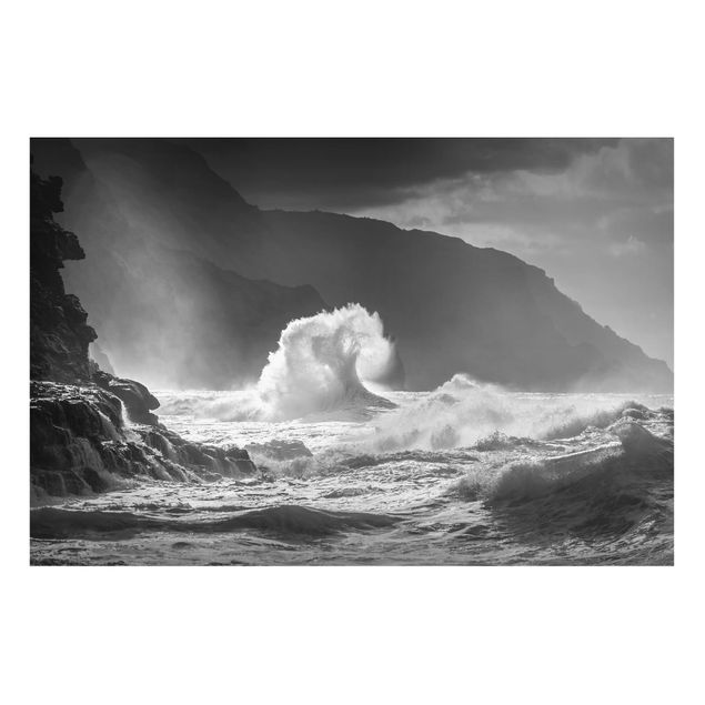Tableaux paysage Raging Waves Black And White