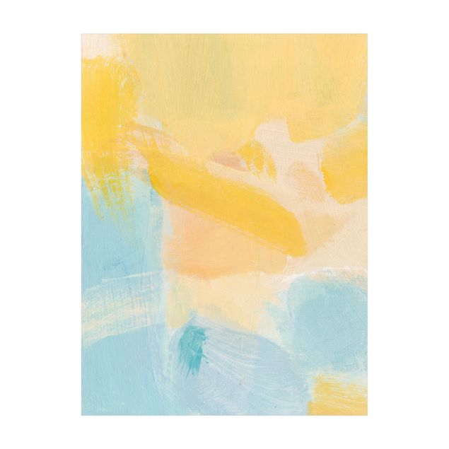 tapis abstraits Composition de printemps en jaune et bleu