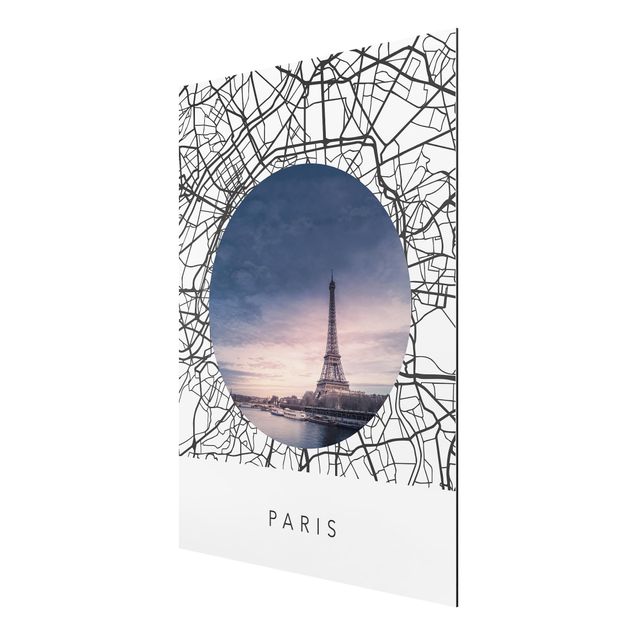 Tableau moderne Map Collage Paris