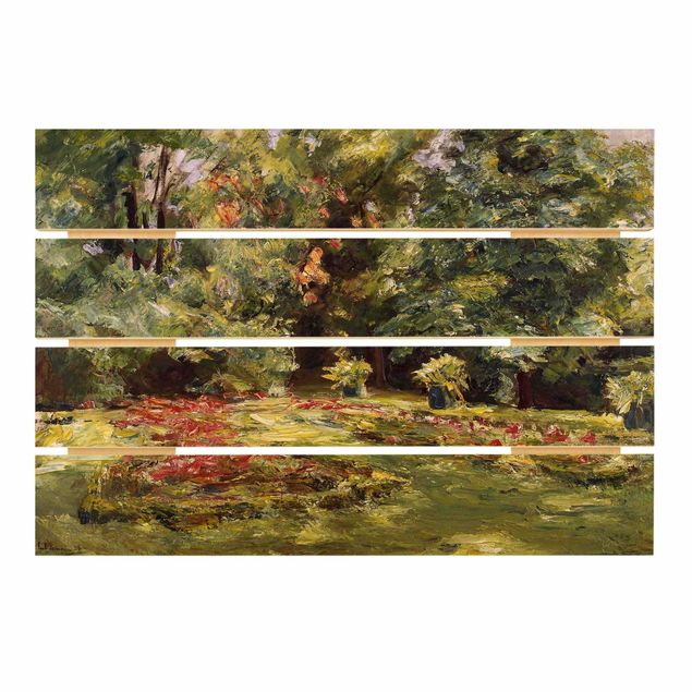 Tableaux en bois avec paysage Max Liebermann - Terrasse fleurie du Wannseegarten
