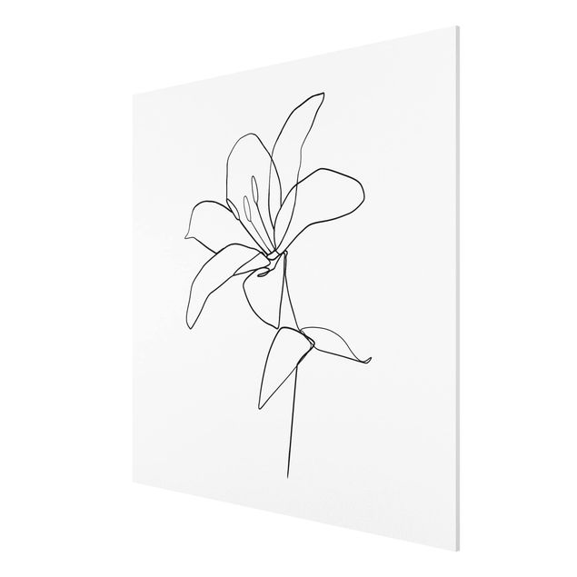 Tableaux modernes Line Art Fleur Noir et Blanc