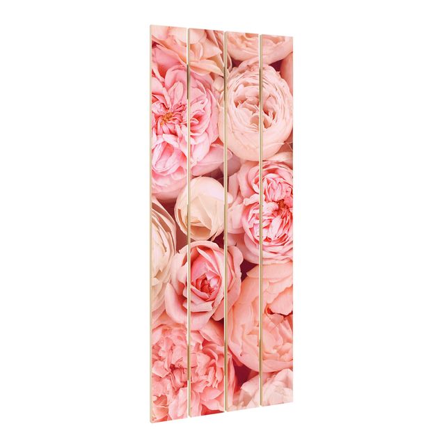 Impression sur bois - Roses Rosé Coral Shabby