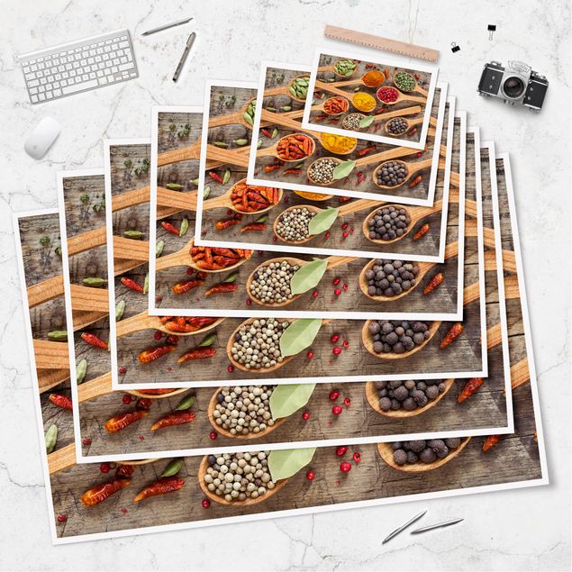 Poster - Spices On Wooden Spoon