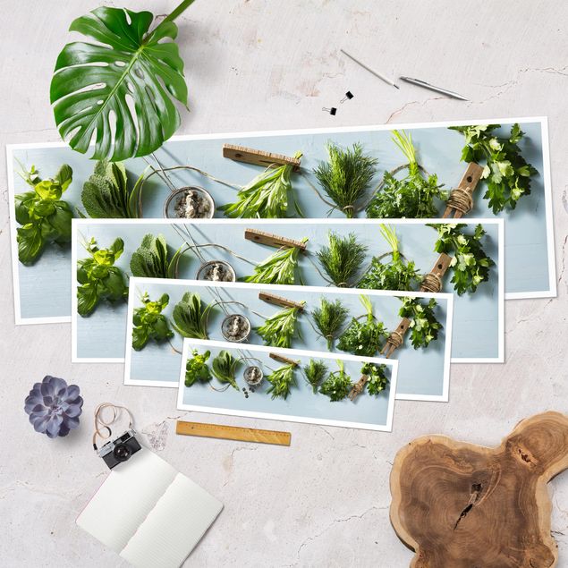 Poster panoramique cuisine - Bundled Herbs