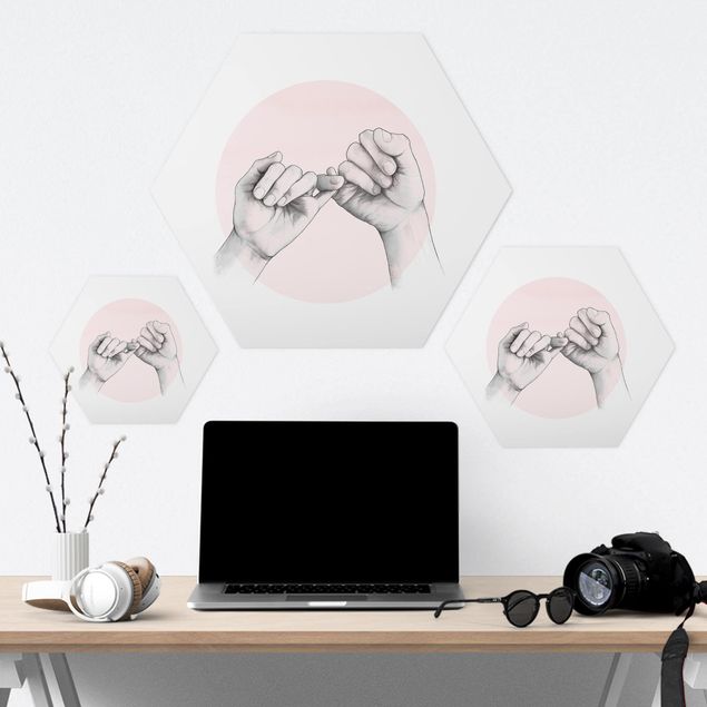 Hexagone en forex - Illustration Hands Friendship Circle Pink White