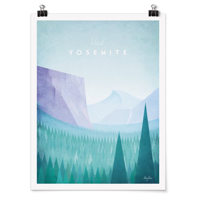 Tableaux montagnes Poster de voyage - Yosemite Park