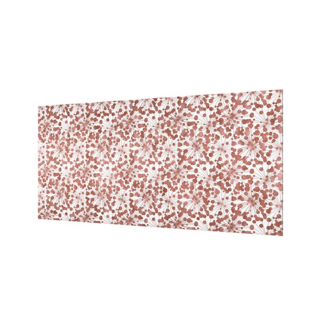 Fonds de hotte - Natural Pattern Dandelion With Dots Copper - Format paysage 2:1